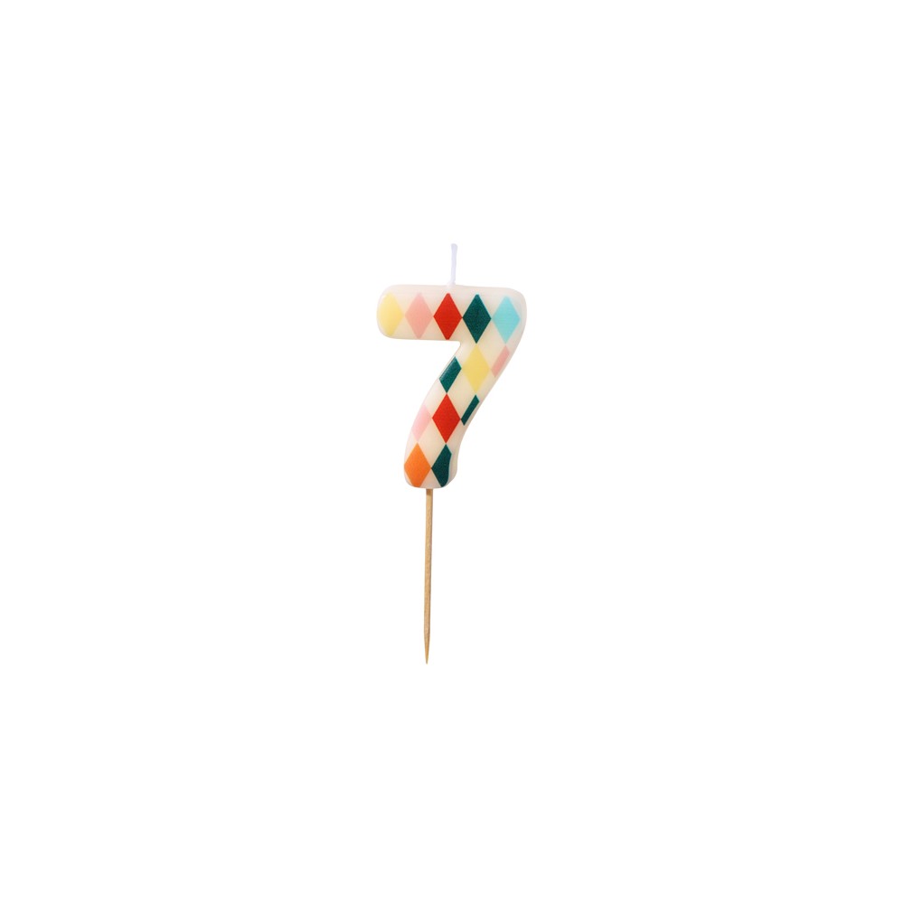 Bougie d'anniversaire Numéro 7 Losange, 5.5 cm, mix