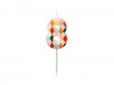 Bougie d'anniversaire Numéro 8 Losange, 5.5 cm, mix