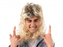 Perruque années 80, longs cheveux, blond