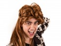 Perruque années 80, longs cheveux, roux