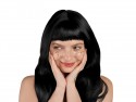 Perruque, longs cheveux, noire