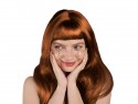 Perruque, longs cheveux, roux