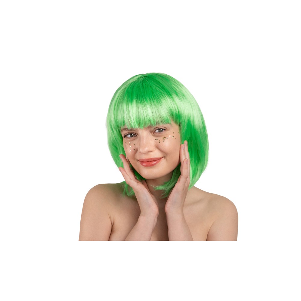 Perruque Cléopâtre, vert néon