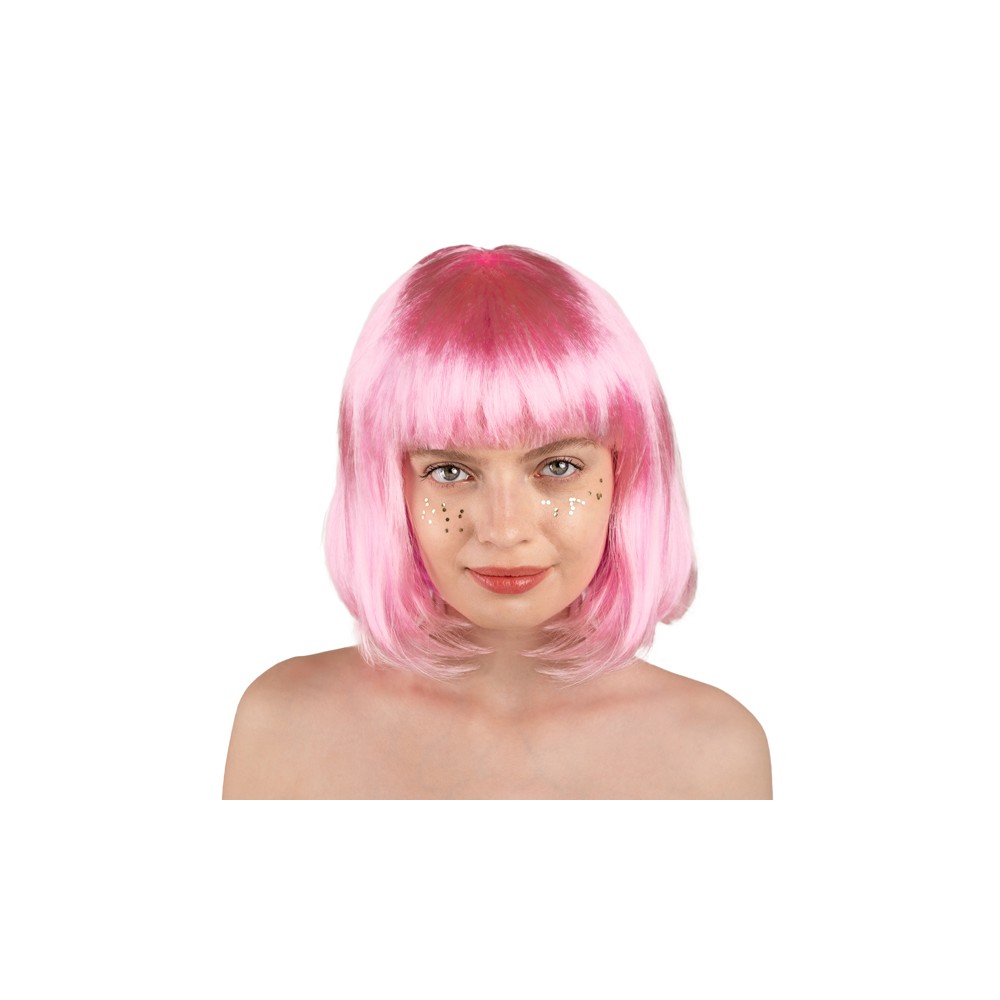 Perruque Cléopâtre, rose clair