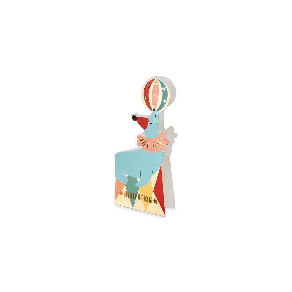 Invitations Phoque, 8,5 x 18,5 cm, mix