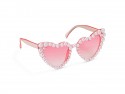 Lunettes en forme de cœur avec perles, rose