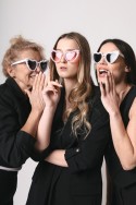 Lunettes en forme de cœur avec perles, blanc