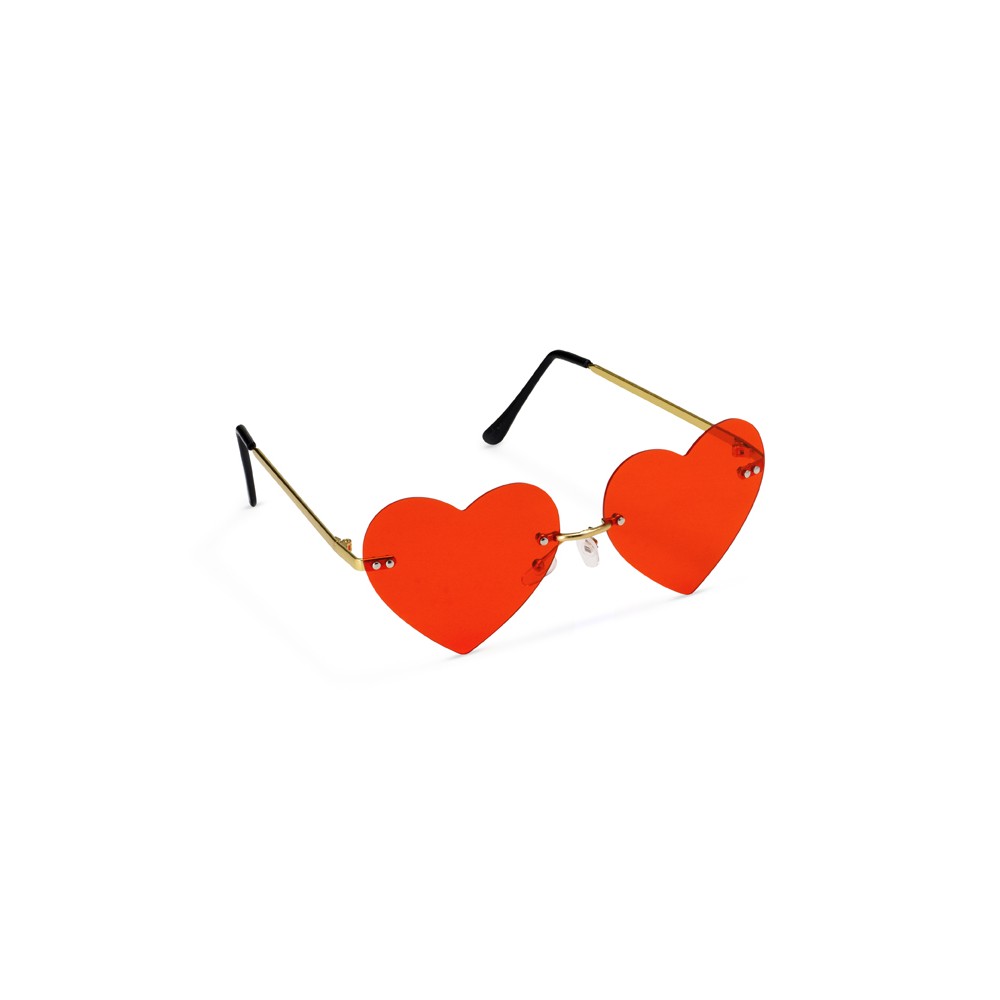 Lunettes en forme de cœur, rouge