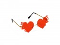 Lunettes en forme de cœur flamme, rouge