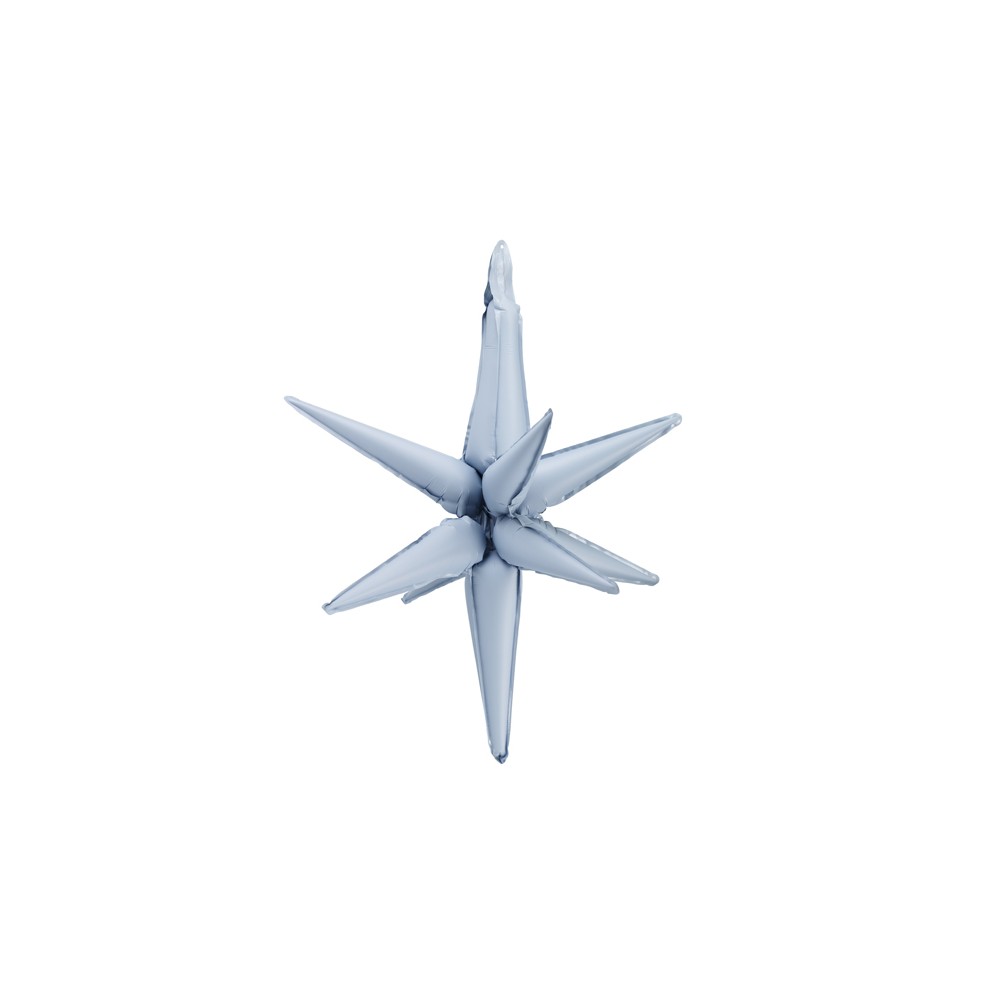 Ballon en aluminium 3D Étoile, 105cm, bleu brumeux
