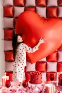 Ballon en aluminium XXL Coeur, 136x129 cm, rouge
