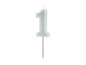 Bougie d'anniversaire Numéro 1, menthe légère, 6 cm