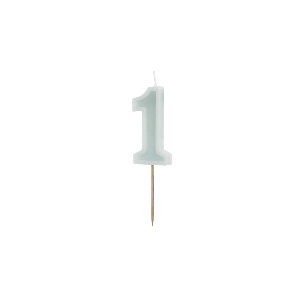 Bougie d'anniversaire Numéro 1, menthe légère, 6 cm