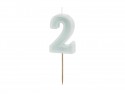 Bougie d'anniversaire Numéro 2, menthe légère, 6 cm