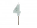 Bougie d'anniversaire Numéro 4, menthe légère, 6 cm