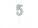 Bougie d'anniversaire Numéro 5, menthe légère, 6 cm