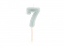 Bougie d'anniversaire Numéro 7, menthe légère, 6 cm