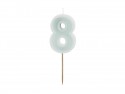 Bougie d'anniversaire Numéro 8, menthe légère, 6 cm