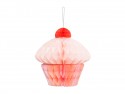 Décoration en papier nid d'abeille Cupcake, 20 cm, mélange