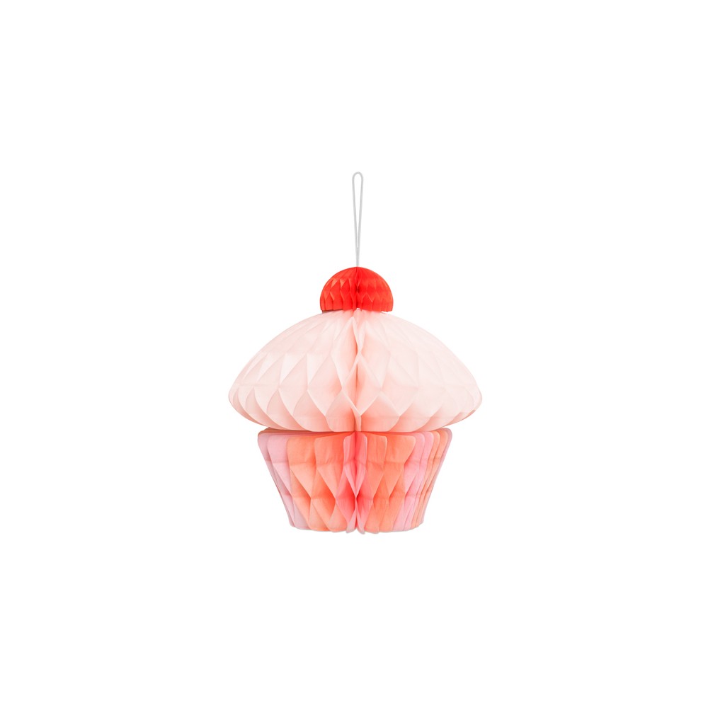 Décoration en papier nid d'abeille Cupcake, 20 cm, mélange