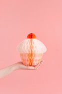 Décoration en papier nid d'abeille Cupcake, 20 cm, mélange