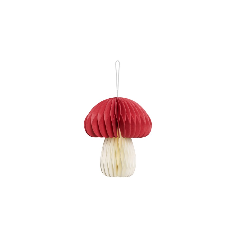 Décoration en papier nid d'abeille Champignon, 12,5 cm, mélange
