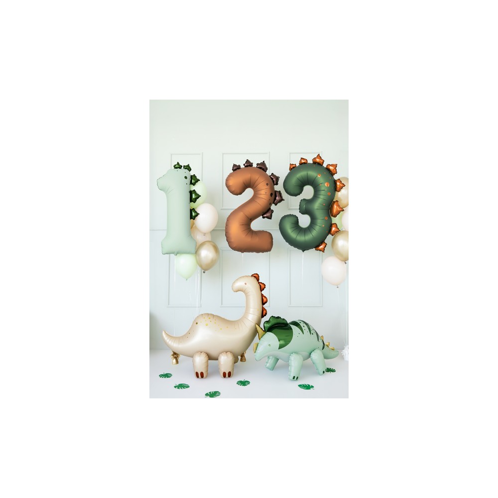 Ballon en aluminium debout Brontosaure, 91x85cm, mix