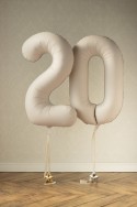 Ballon en aluminium Chiffre '0', 86cm, beige clair