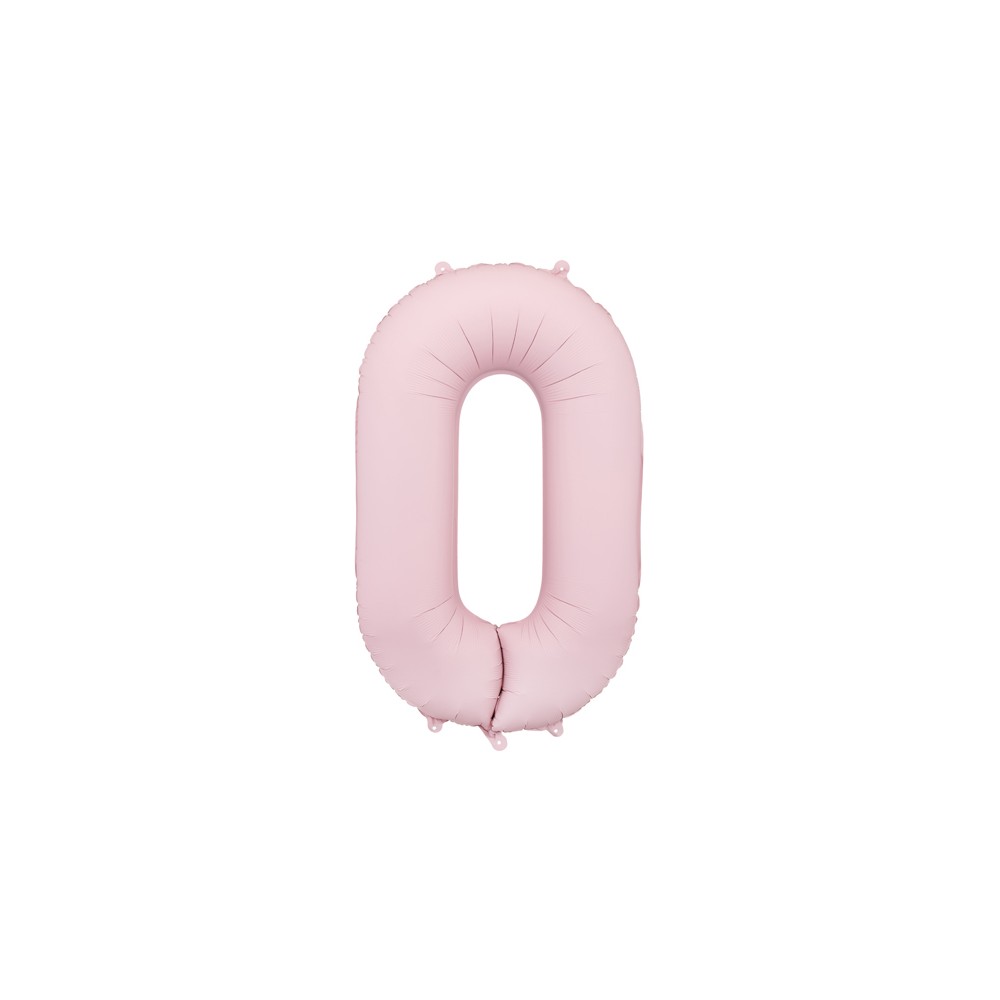 Ballon en aluminium Chiffre ''0'', 86cm, rose clair