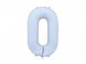 Ballon en aluminium Chiffre '0', 86cm, bleu brumeux