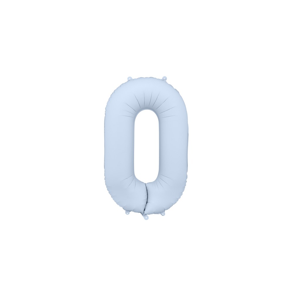 Ballon en aluminium Chiffre '0', 86cm, bleu brumeux