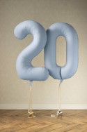 Ballon en aluminium Chiffre '0', 86cm, bleu brumeux