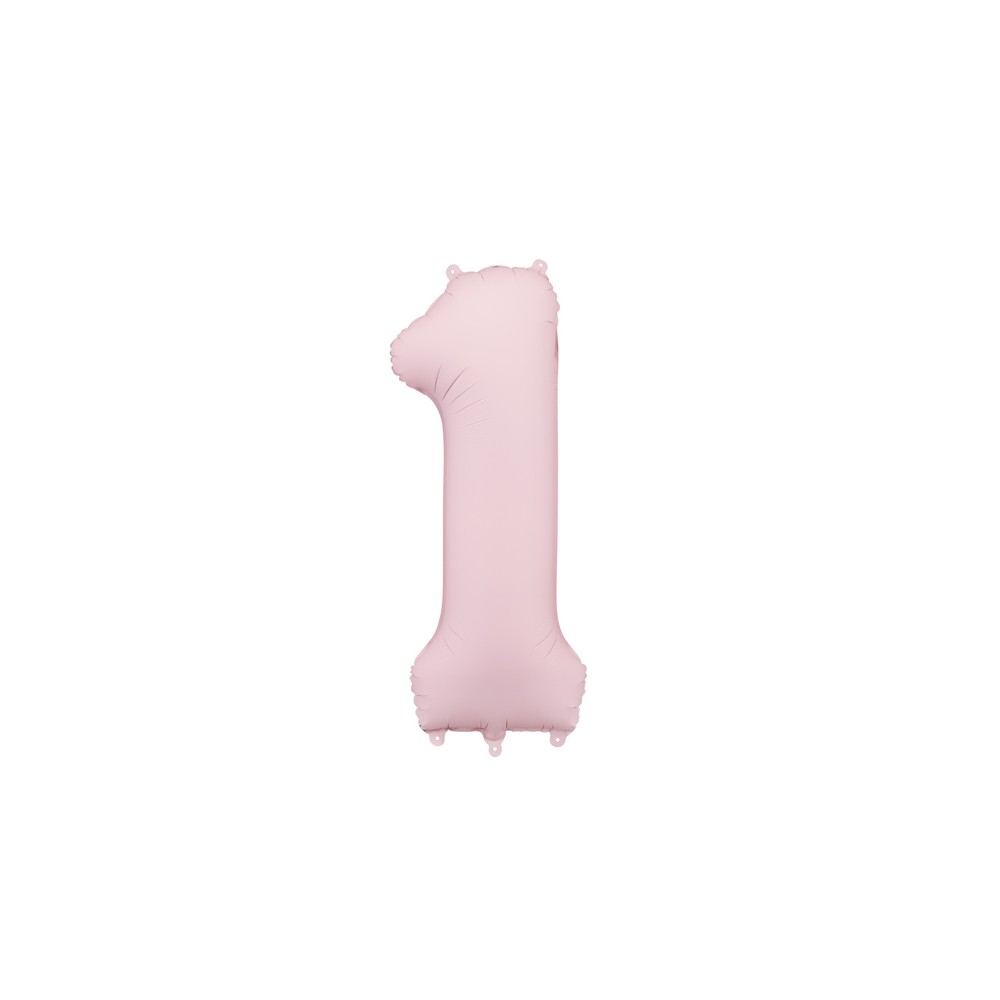 Ballon en aluminium Chiffre '1', 86cm, rose clair