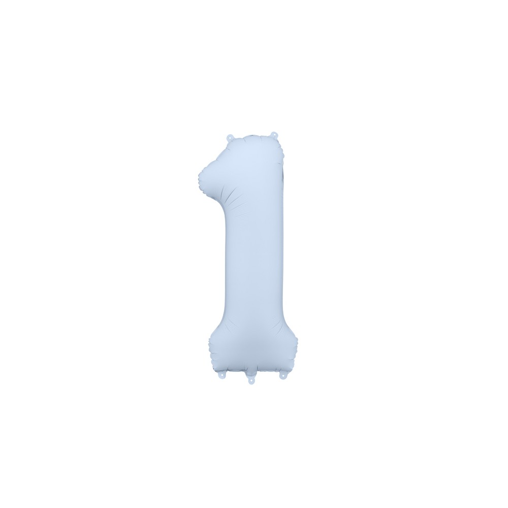 Ballon en aluminium Chiffre '1', 86cm, bleu brumeux