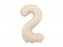 Ballon en aluminium Chiffre '2', 86cm, beige clair