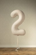 Ballon en aluminium Chiffre '2', 86cm, beige clair
