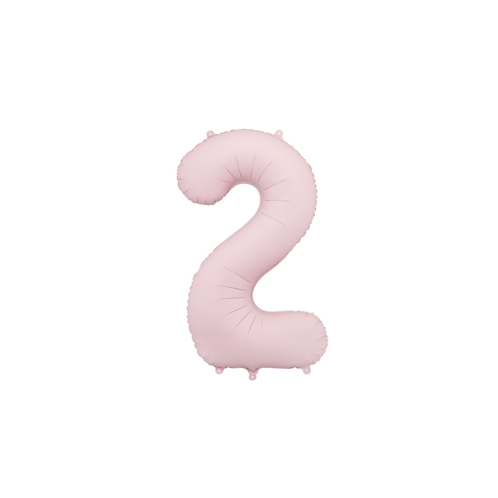 Ballon en aluminium Chiffre '2', 86cm, rose clair