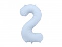 Ballon en aluminium Chiffre '2', 86cm, bleu brumeux