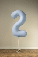 Ballon en aluminium Chiffre '2', 86cm, bleu brumeux