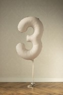 Ballon en aluminium Chiffre '3', 86cm, beige clair
