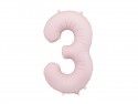 Ballon en aluminium Chiffre '3', 86cm, rose clair