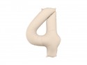 Ballon en aluminium Chiffre '4', 86cm, beige clair