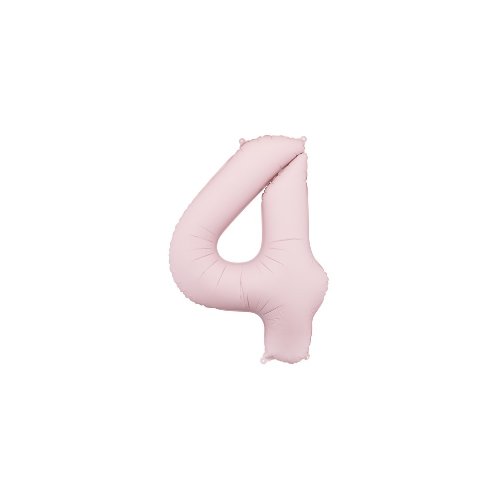 Ballon en aluminium Chiffre '4', 86cm, rose clair