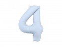 Ballon en aluminium Chiffre '4', 86cm, bleu brumeux