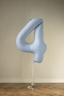 Ballon en aluminium Chiffre '4', 86cm, bleu brumeux