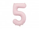 Ballon en aluminium Chiffre '5', 86cm, rose clair
