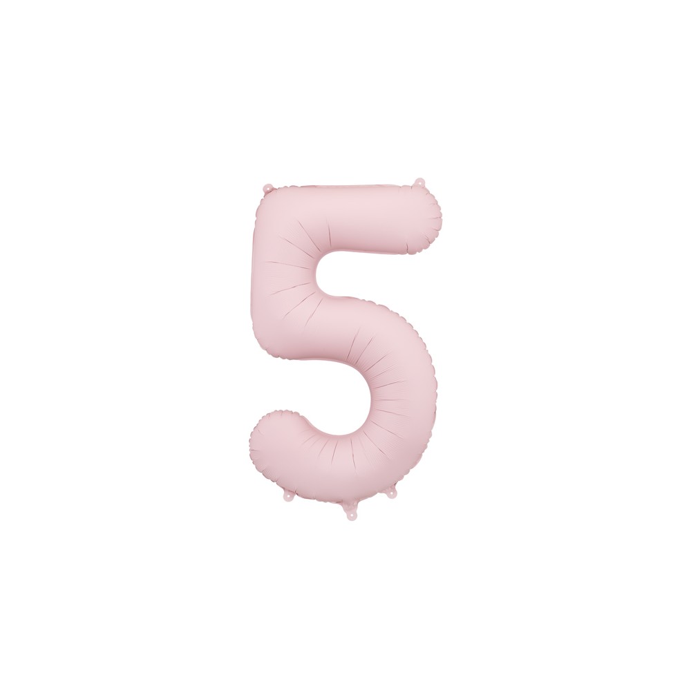 Ballon en aluminium Chiffre '5', 86cm, rose clair