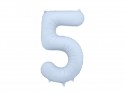 Ballon en aluminium Chiffre '5', 86cm, bleu brumeux