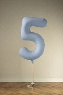 Ballon en aluminium Chiffre '5', 86cm, bleu brumeux