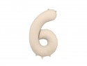 Ballon en aluminium Chiffre '6', 86cm, beige clair